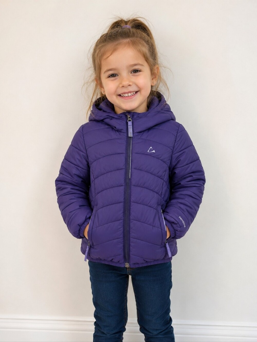 Paradox Girls' Purple Hooded Puffer Jacket 4-5